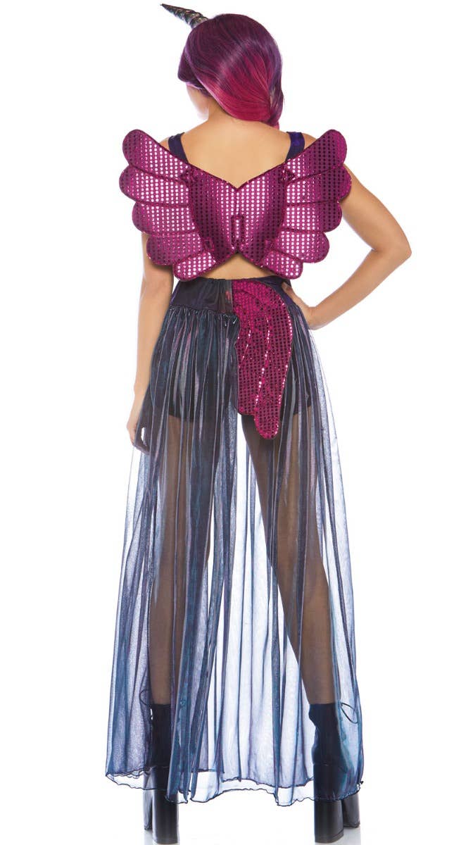 Mythical Galaxy Unicorn Sexy Womens Costume - Back Image