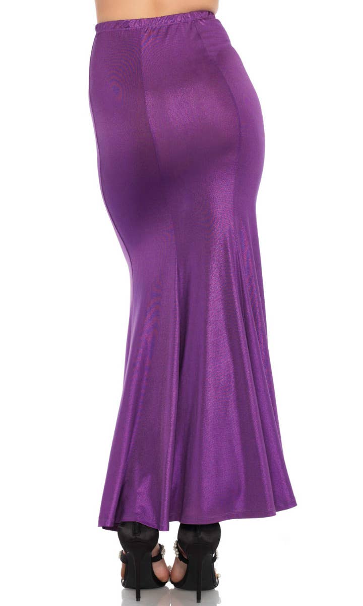 Purple Shimmer Spandex Mermaid Tail Skirt Costume Accessory for Women Back Image