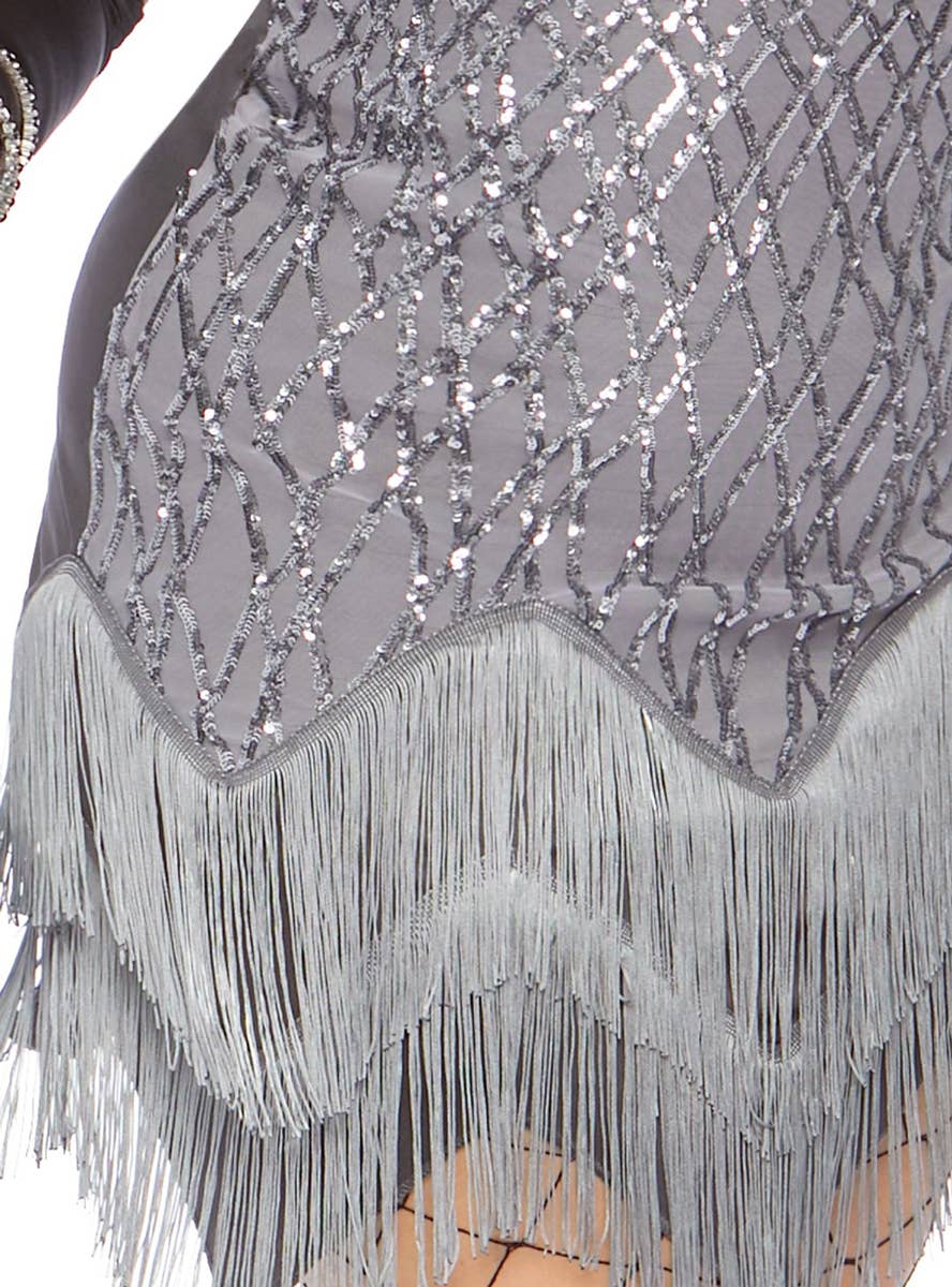 Plus Size Roaring Roxy Women's 1920's Gatsby Flapper Costume Close Front Image 2