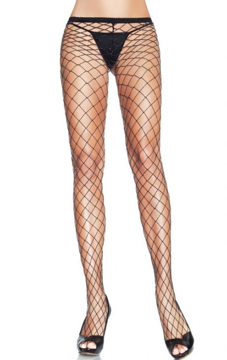 Black and Silver Lurex Industrial Net Pantyhose