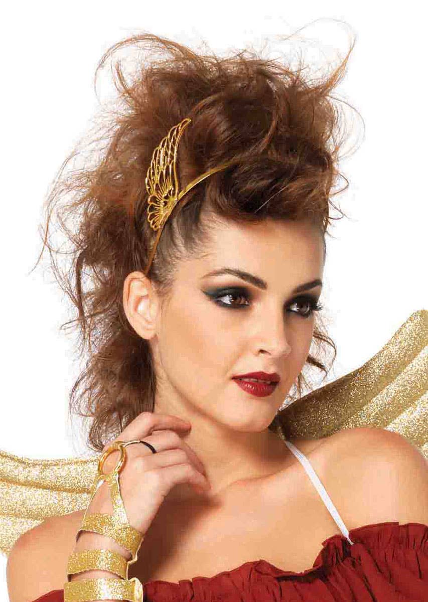 Pegasus Metal Gold Women's Headpiece with Wings