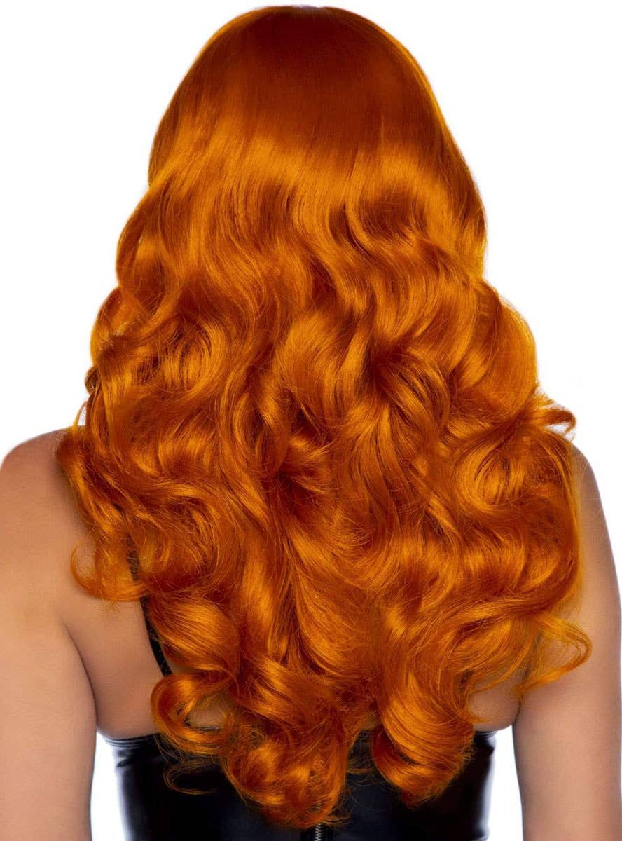 Long Curly Ginger Costume Wig for Women - Back Image