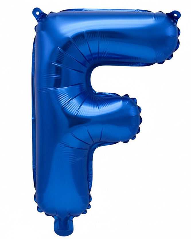 Blue Metallic Foil Letter F Small 35cm Balloon