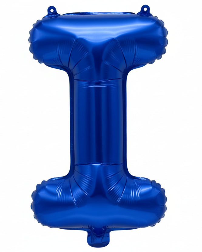 Blue Metallic Foil Letter I Small 35cm Balloon
