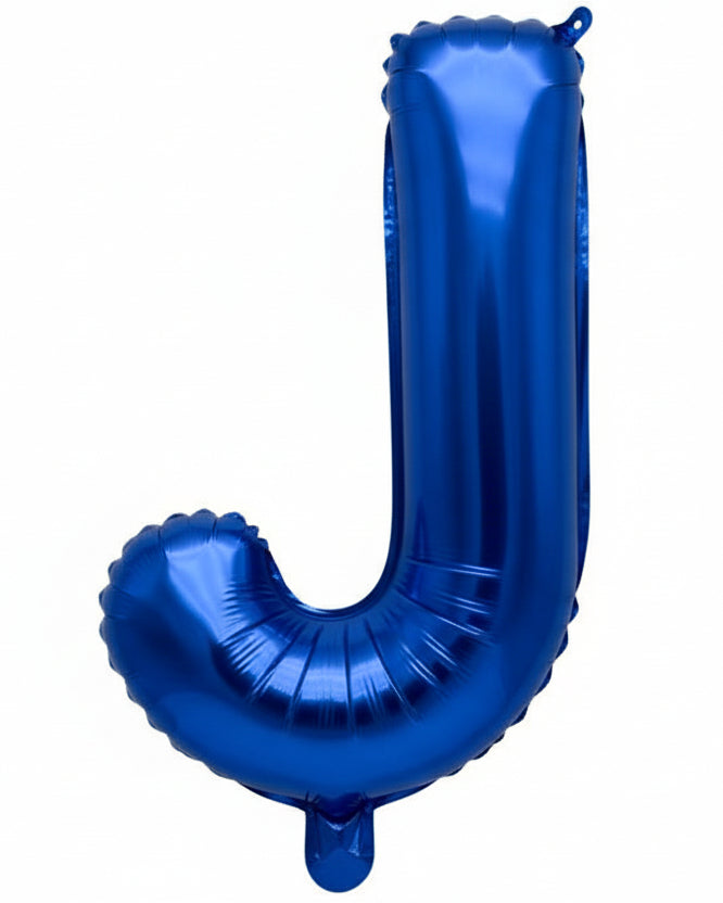 Blue Metallic Foil Letter J Small 35cm Balloon