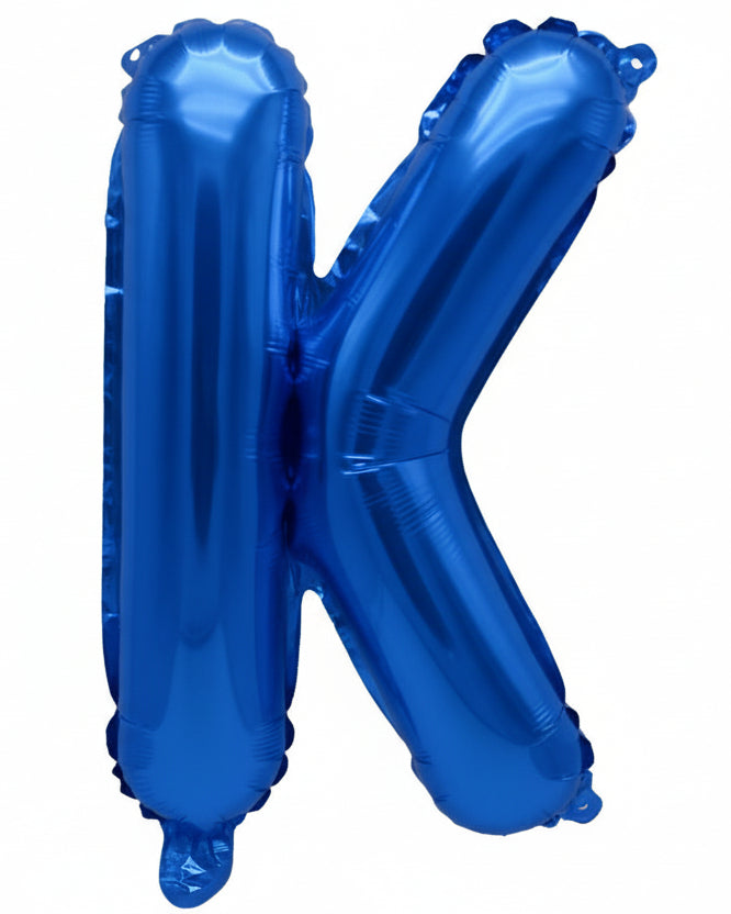 Blue Metallic Foil Letter K Small 35cm Balloon