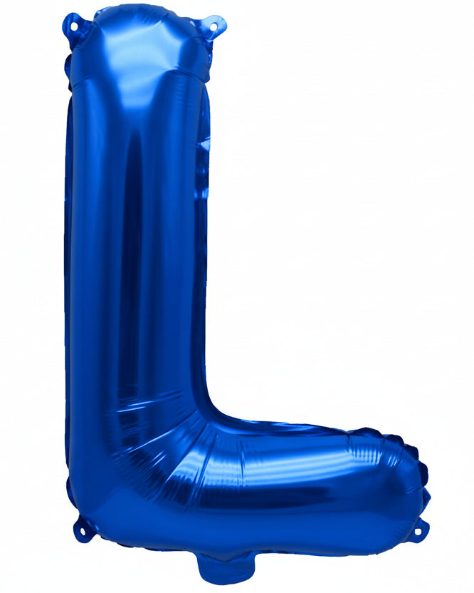 Blue Metallic Foil Letter L Small 35cm Balloon