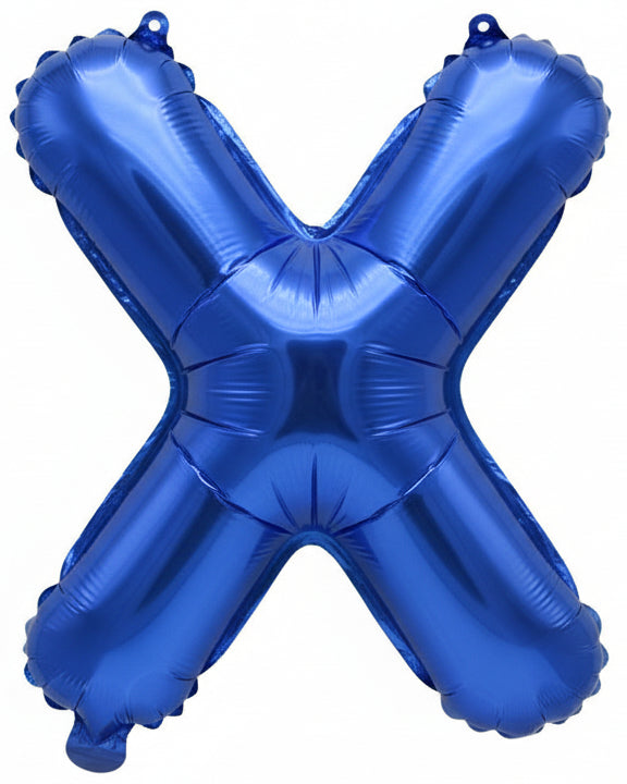 Blue Metallic Foil Letter X Small 35cm Balloon
