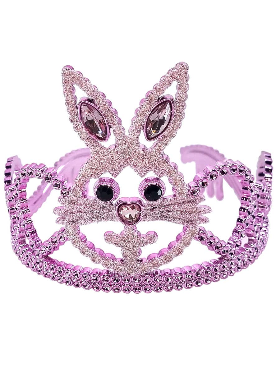 Girls Jewelled Light Pink Bunny Easter Costume Tiara