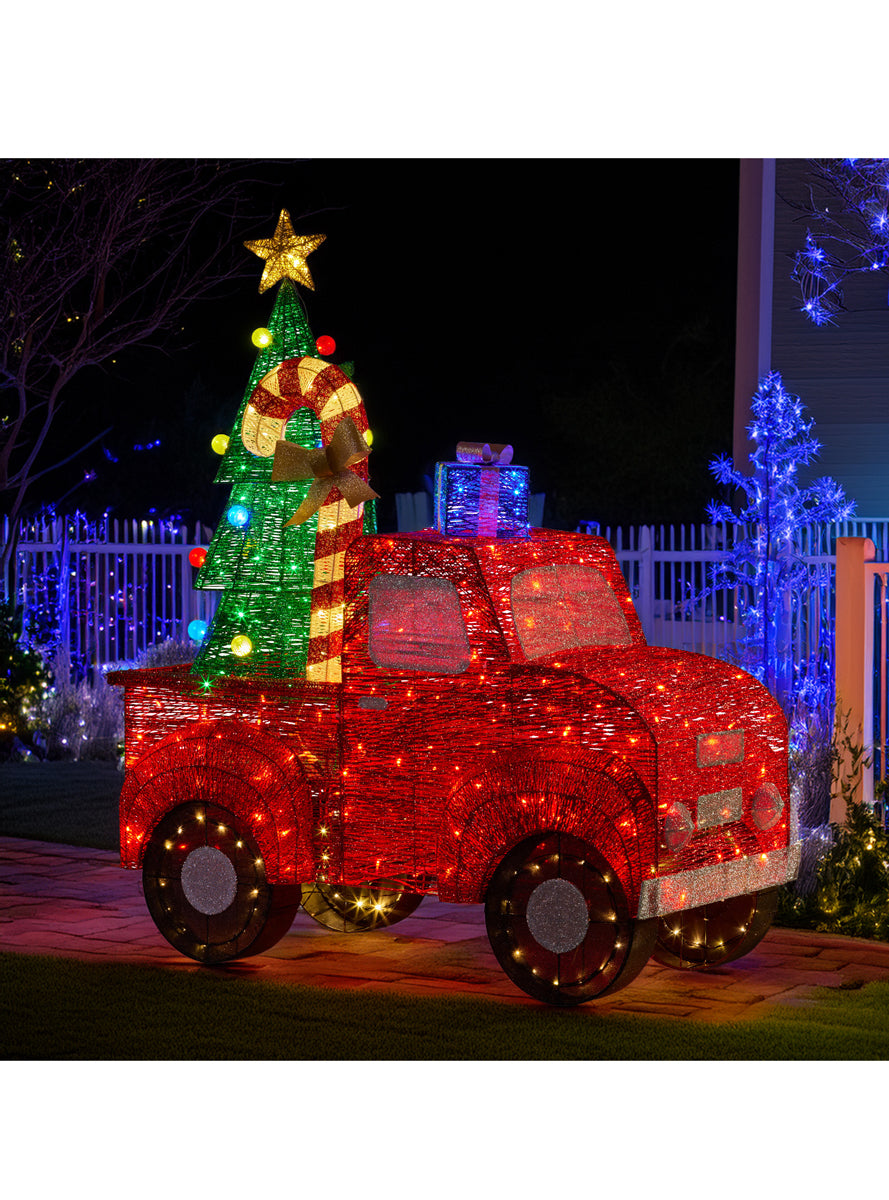 Light Up Christmas Tree Truck LED Decoration 140cm - Alternate Image 1