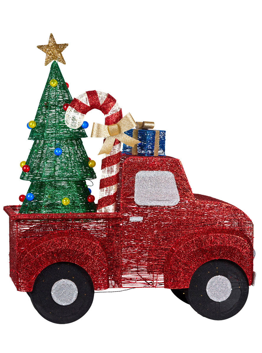 Light Up Christmas Tree Truck LED Decoration 140cm - Unlit Image