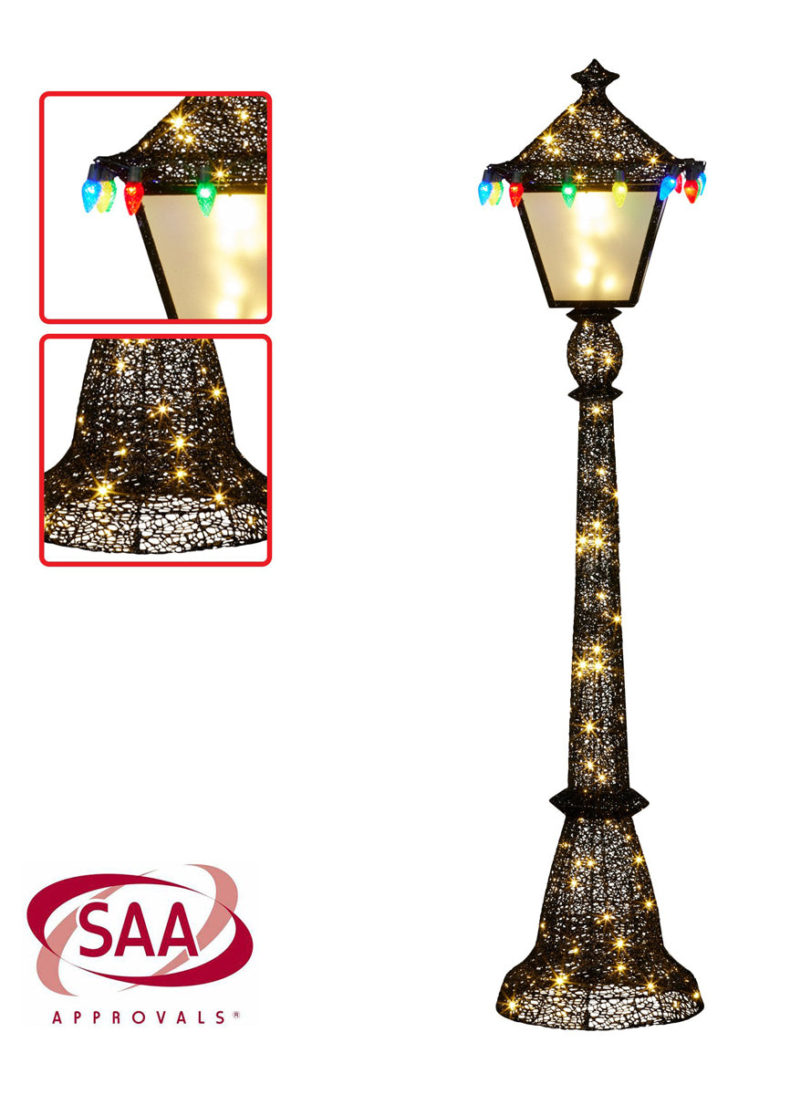 Light Up 183cm Christabelle Christmas Lamp Post Decoration - Close Details Image
