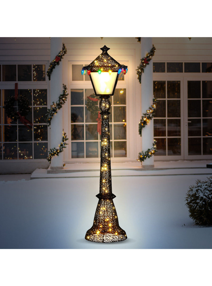 Light Up 183cm Christabelle Christmas Lamp Post Decoration - Lifestyle Image