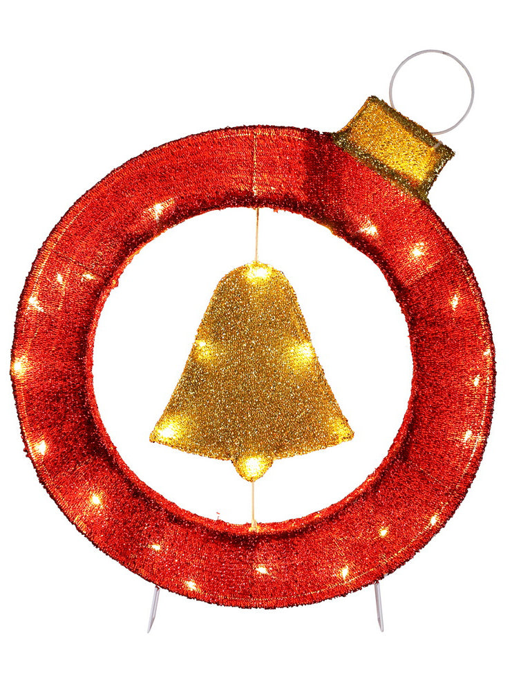 Light Up 60cm Bauble with Bell Christmas Light Decoration - Main Image