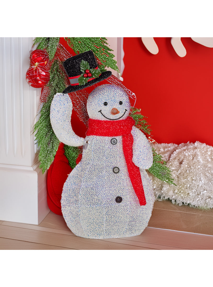 Light Up Christabelle 51cm Snowman Christmas Decoration - Lifestyle Image