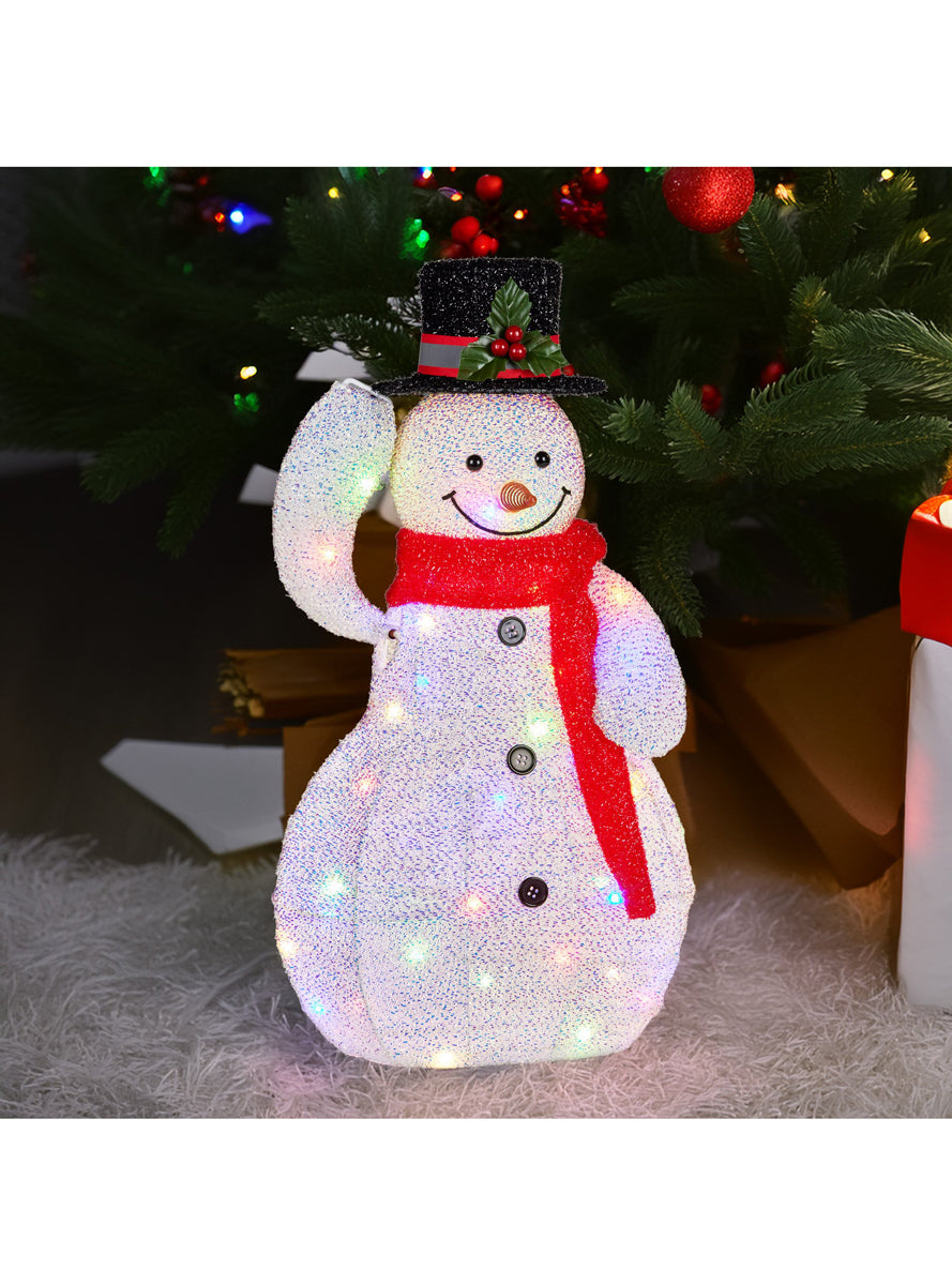Light Up Christabelle 51cm Snowman Christmas Decoration - Light Up Lifestyle Image