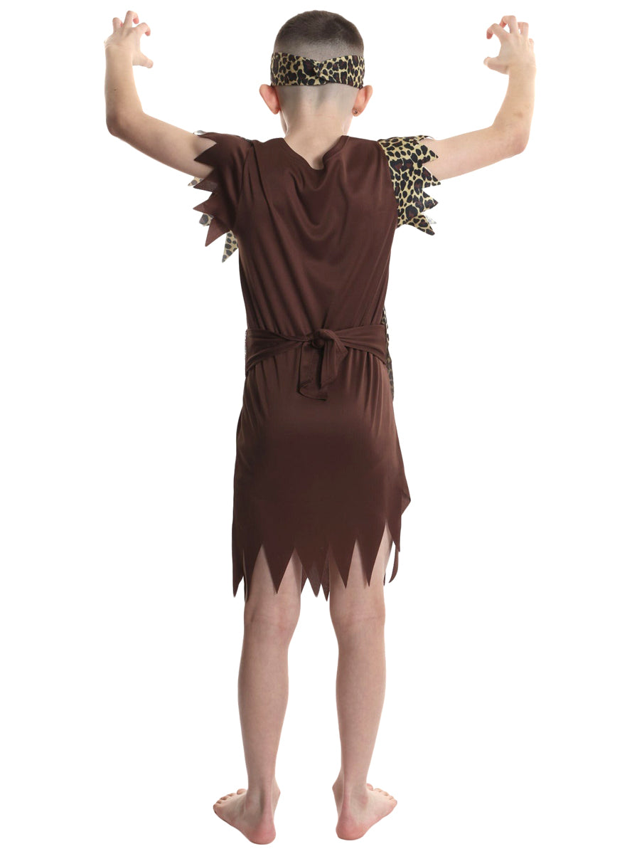 Little Cave Boy Kids Prehistoric Costume - Back Image