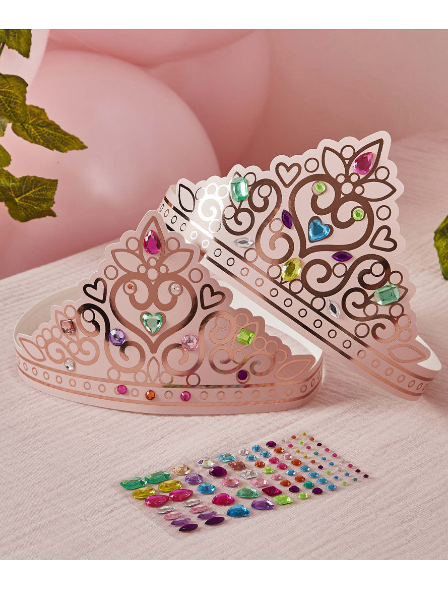 Little Princess 4 Pack DIY Tiara and Gem Sticker Kit - Lifestyle Image 1