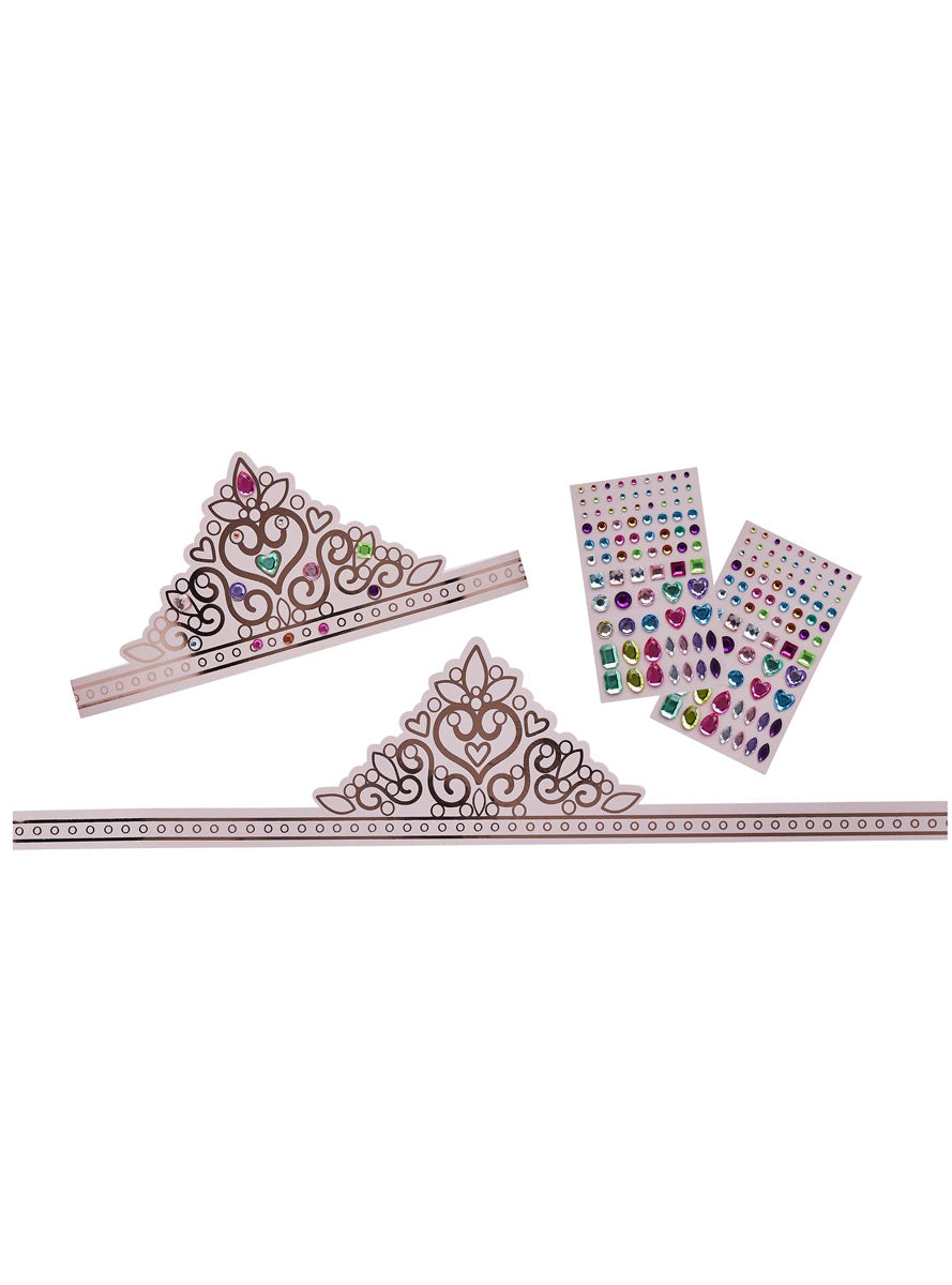 Little Princess 4 Pack DIY Tiara and Gem Sticker Kit - Main Image
