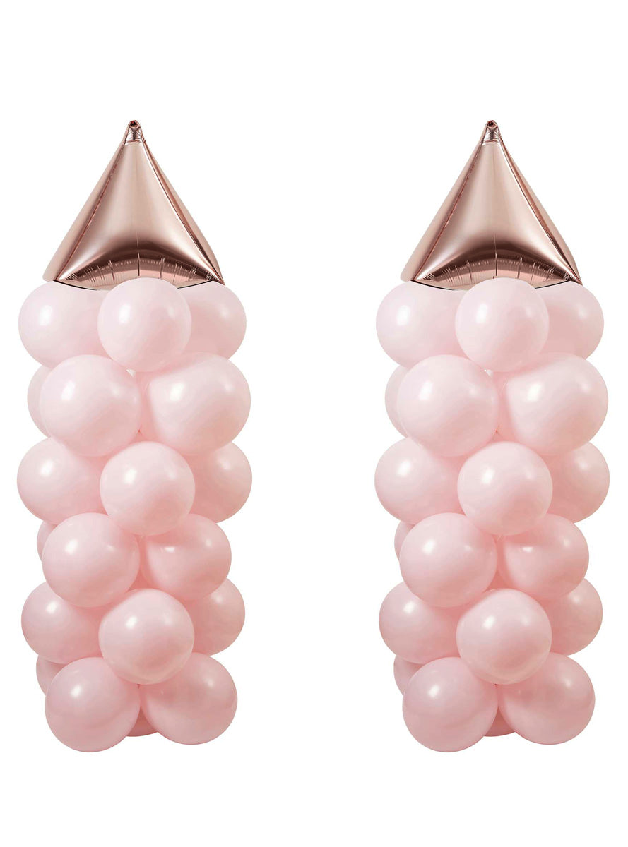 Little Princess Pink and Rose Gold Turret Balloon Set - Main Image