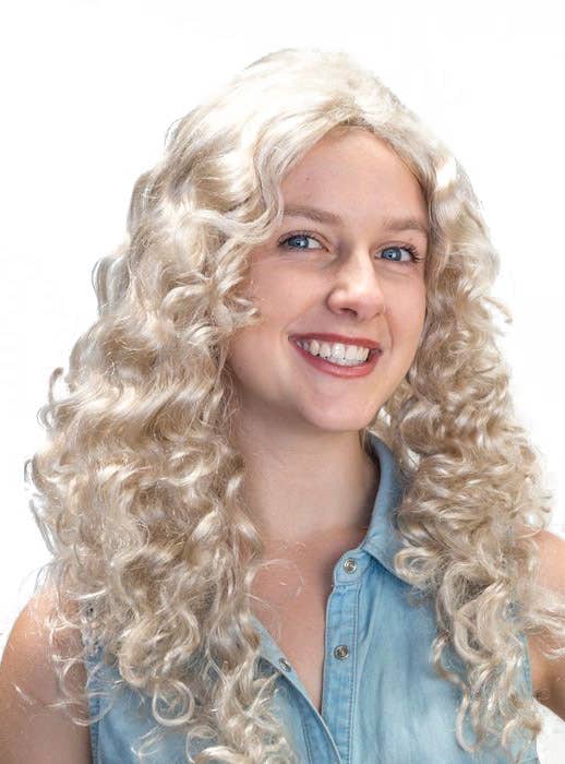 Image of Long Curly Light Blonde Women's Costume Wig - Main Image