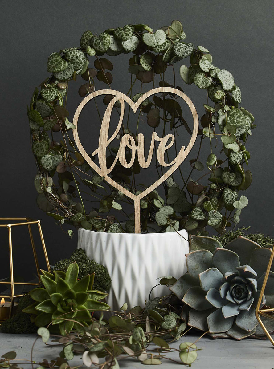 Love 23cm Wooden Cake Topper - Lifestyle Image 1