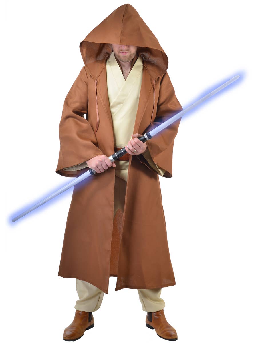 Image of Deluxe Men's Brown Space Warrior Fancy Dress Costume - Alternate Image 1