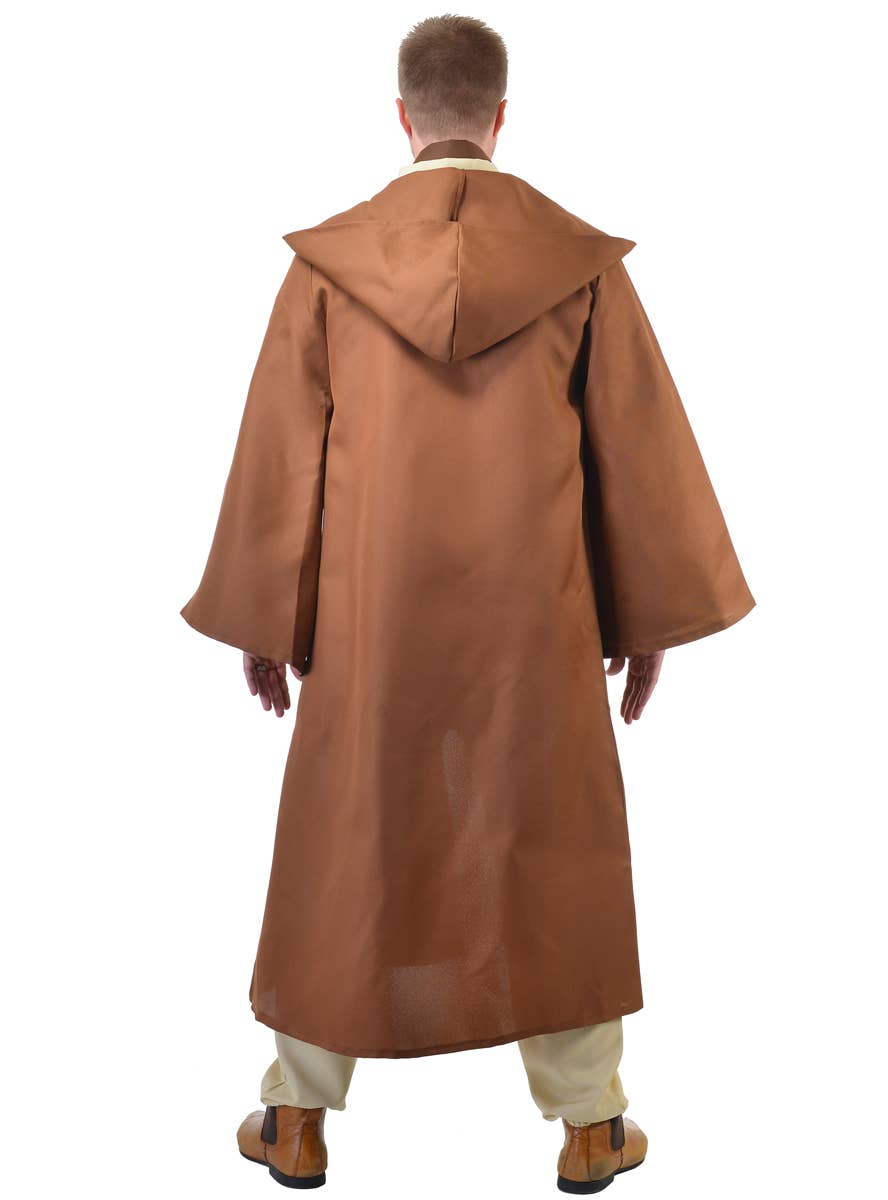 Image of Deluxe Men's Brown Space Warrior Fancy Dress Costume - Back View