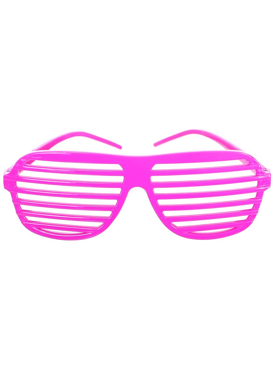 Image of Retro 80's Magenta Shutter Shades Costume Glasses