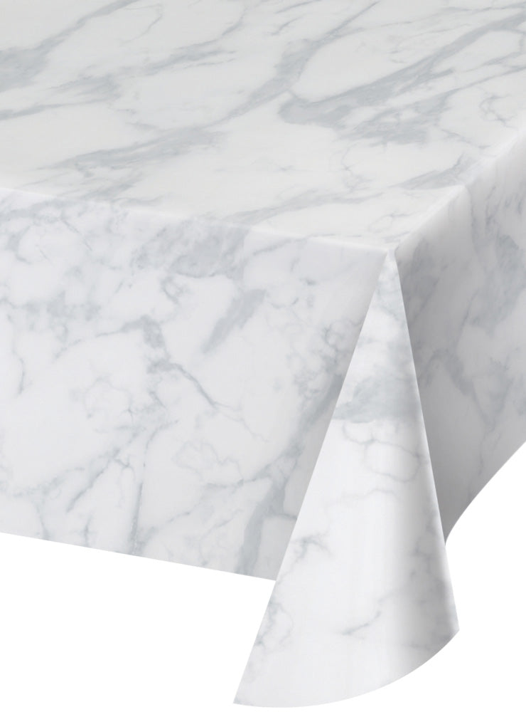 Marble Print 274cm Plastic Table Cover – Main Image