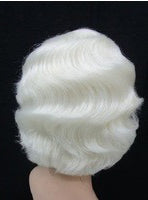 Womens Platinum Blonde Short Marilyn Movie Star Costume Wig Back Image