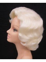 Womens Platinum Blonde Short Marilyn Movie Star Costume Wig Side Image 2