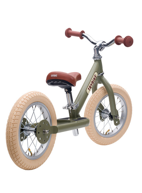 Matte Green Vintage Trybike Tricycle For Children - Back Image 2