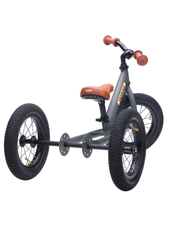 Matte Grey Vintage Tricycle Trybike For Children - Back Image 1