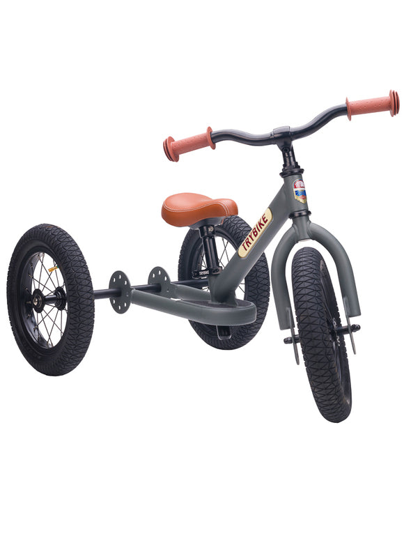 Matte Grey Vintage Tricycle Trybike For Children - Front Image 1