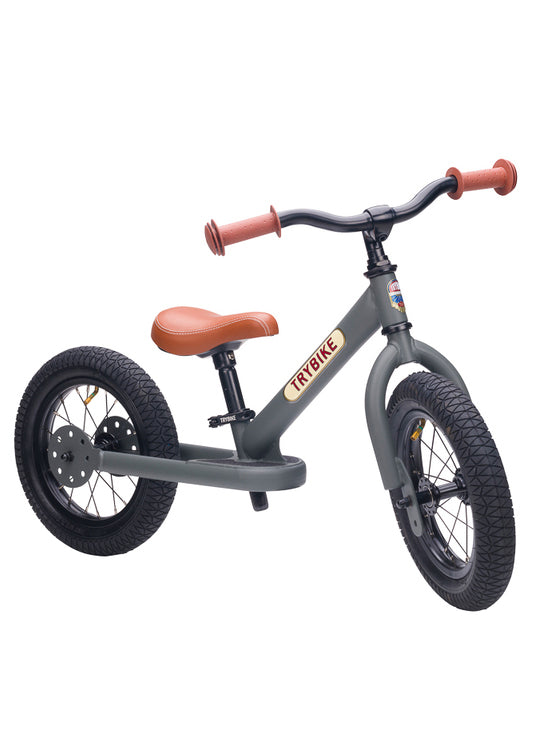 Matte Grey Vintage Tricycle Trybike For Children - Front Image 2