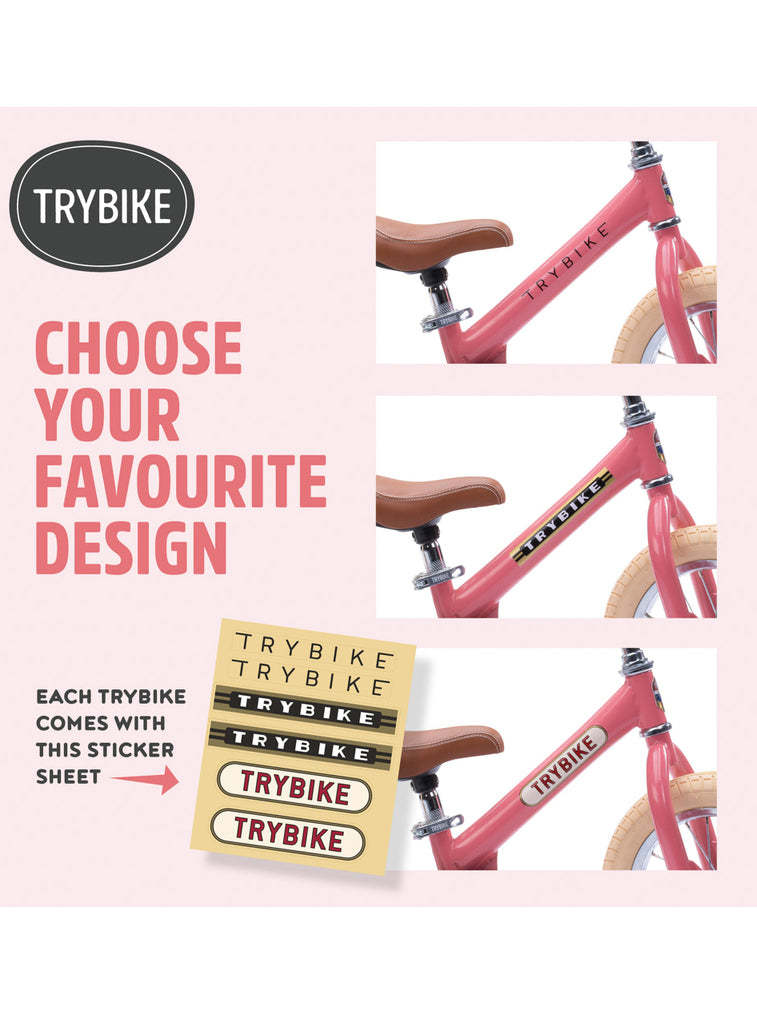 Matte Pink Vintage Tricycle Trybike For Children - Info Image 1