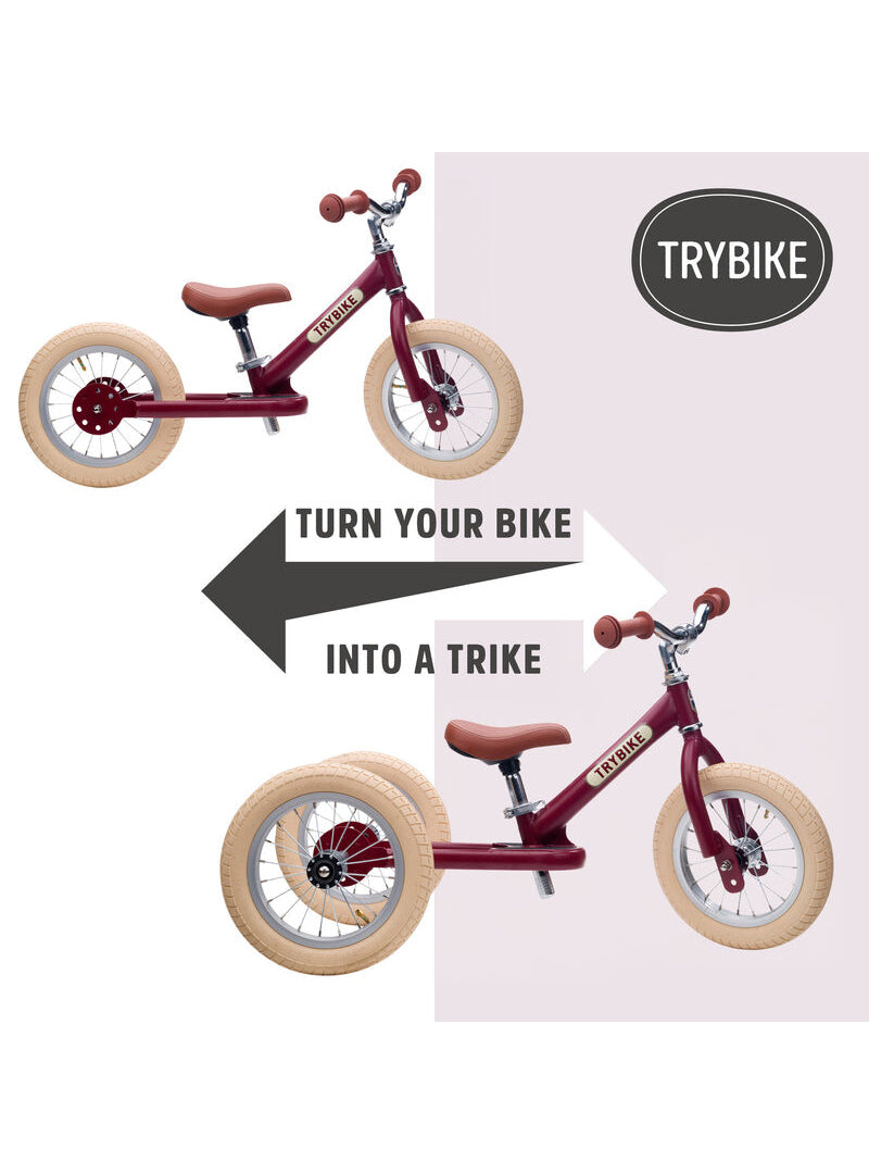 Matte Red Vintage Trybike Tricycle For Children - Info Image