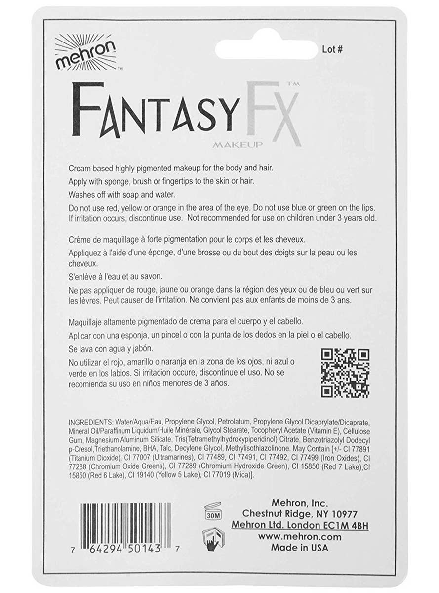 Wolfman Dark Brown Mehron Fantasy FX Cream Costume Makeup - Back Image