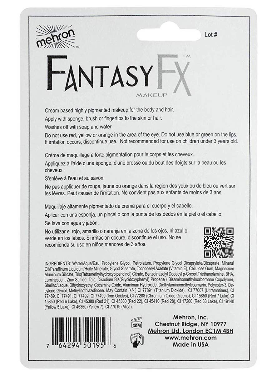 Glow in the Dark Fantasy FX Cream Costume Makeup - Back Image