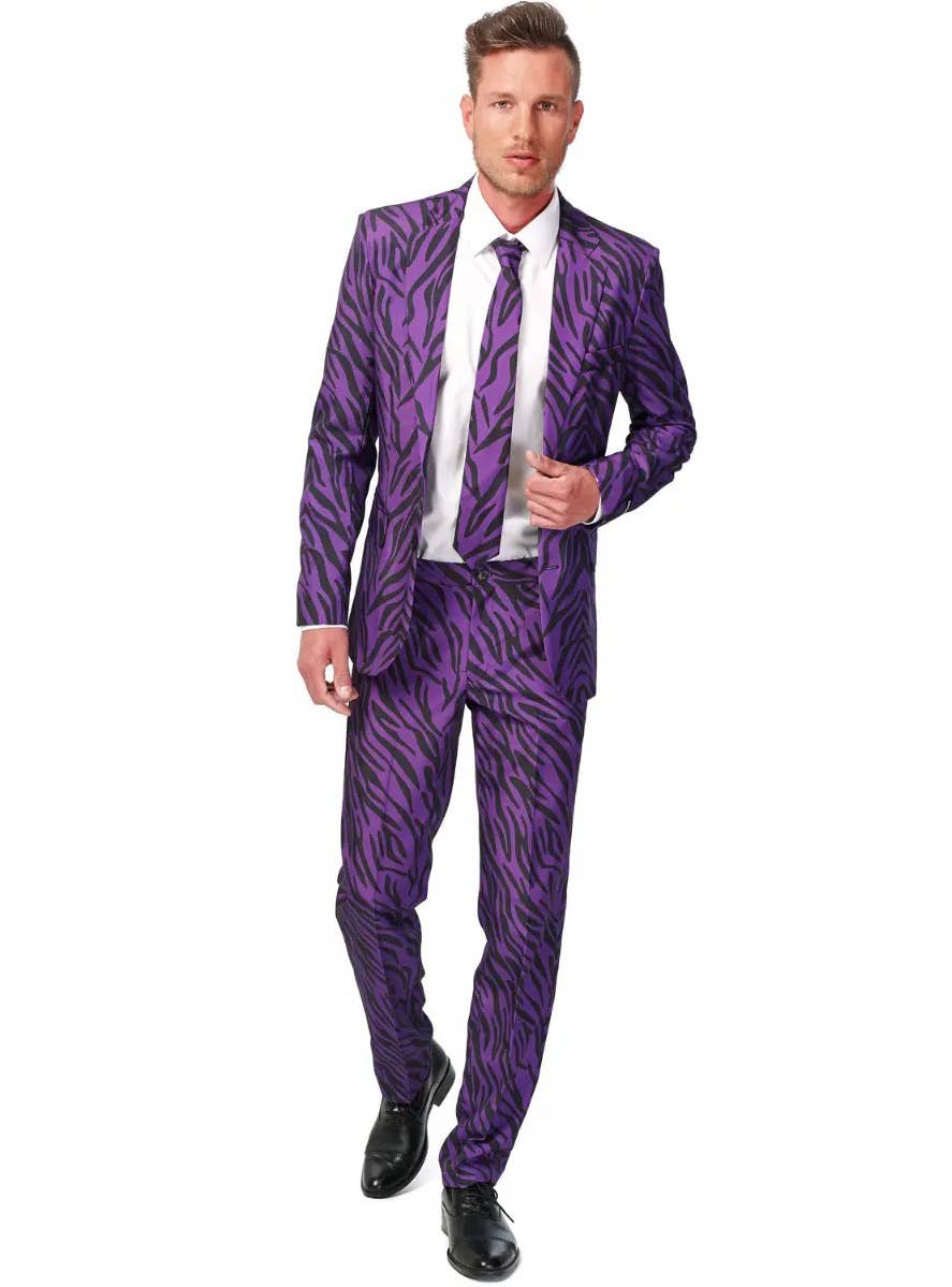 Men's Novelty Purple Tiger Stripe Pimp Suit Opposuits Main image
