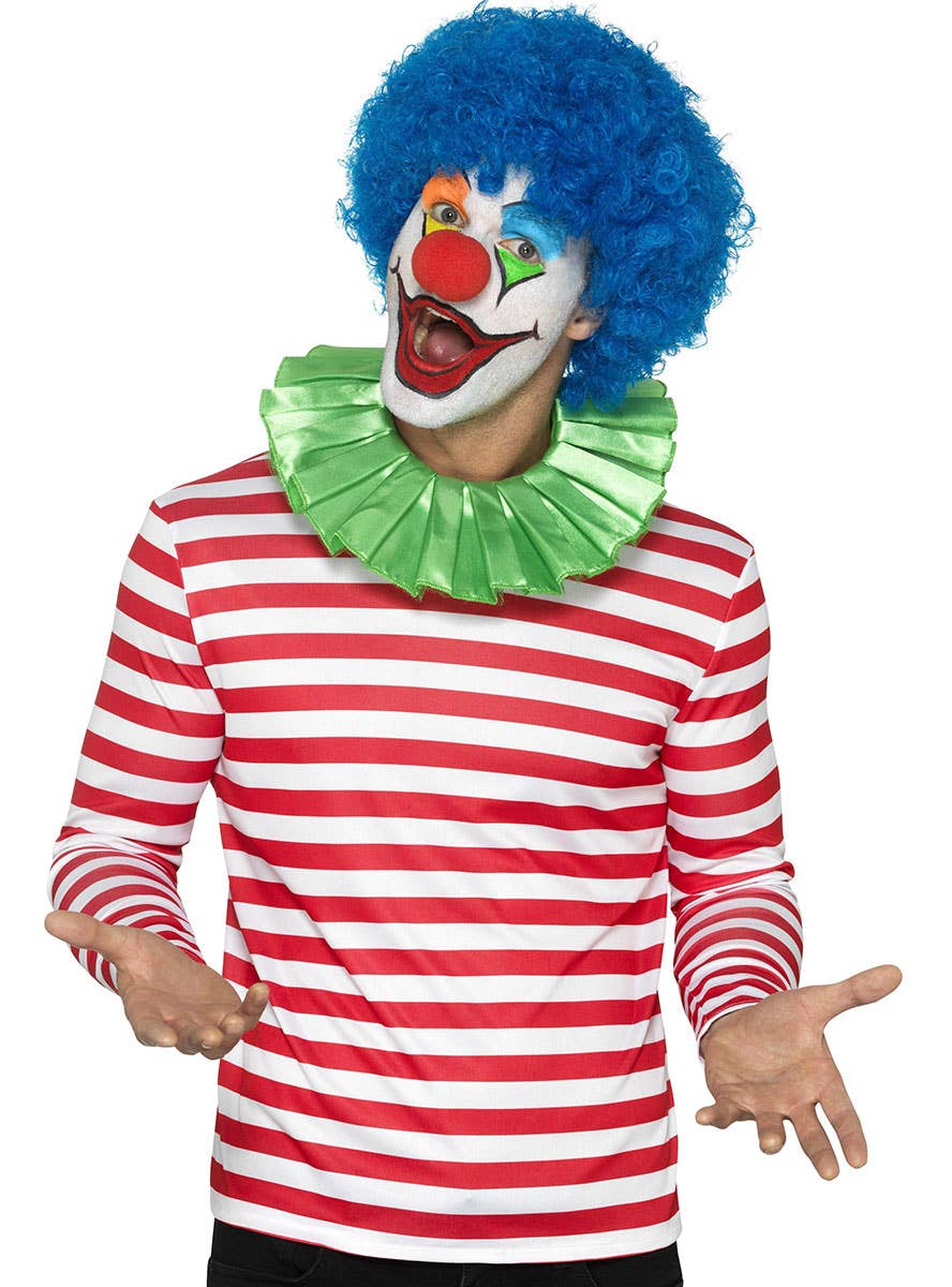 Image of Striped Red and White Men's Clown Costume Shirt