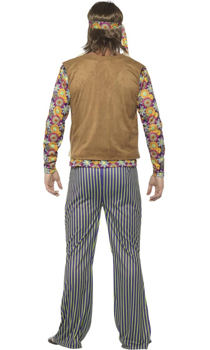 Men's 1960's Woodstock Hippie Costume - Back Image