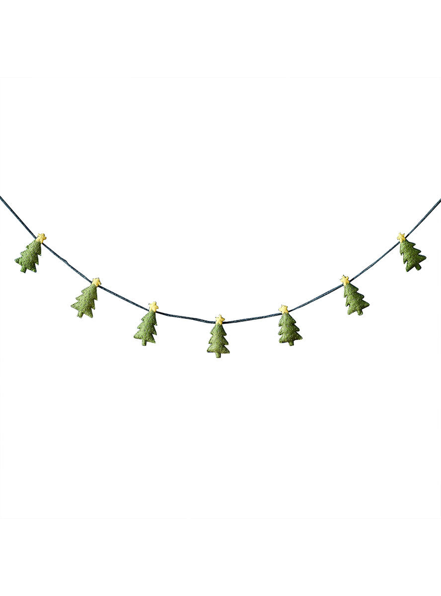 Merry And Bright Felt Christmas Tree Bunting 150cm – Main Image