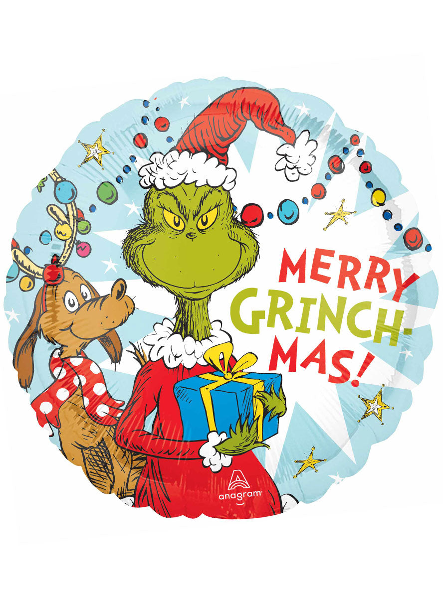 Merry Grinchmas 45Cm Round Foil Balloon - Main Image