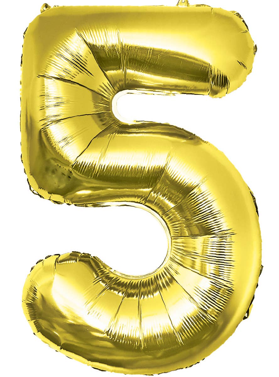 Image of Metallic Gold 84cm Number 5 Foil Balloon