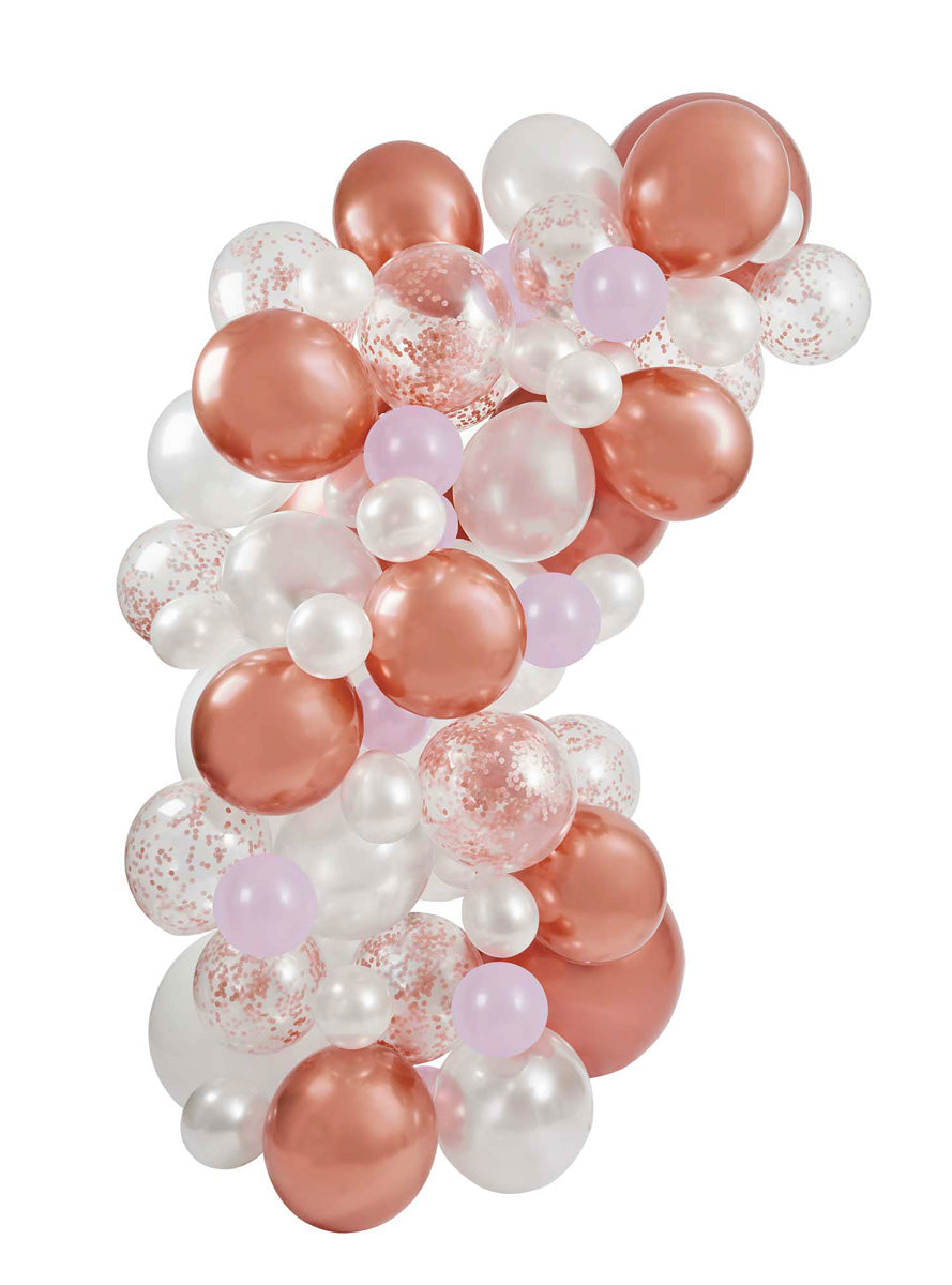 Metallic Mix Up 64 Piece Rose Gold Balloon Arch Kit - Main Image