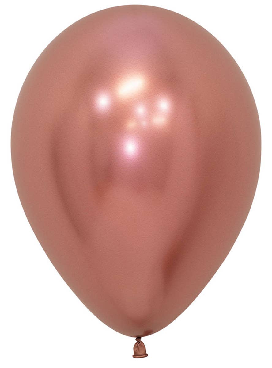 Image of Metallic Reflex Rose Gold 12 Pack 30cm Latex Balloons