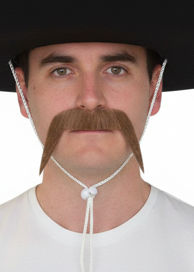 Mexican Mens Brown Costume Moustache - Main Image