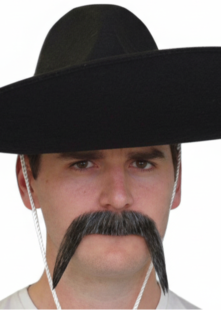 Mexican Mens Grey Costume Moustache - Main Image